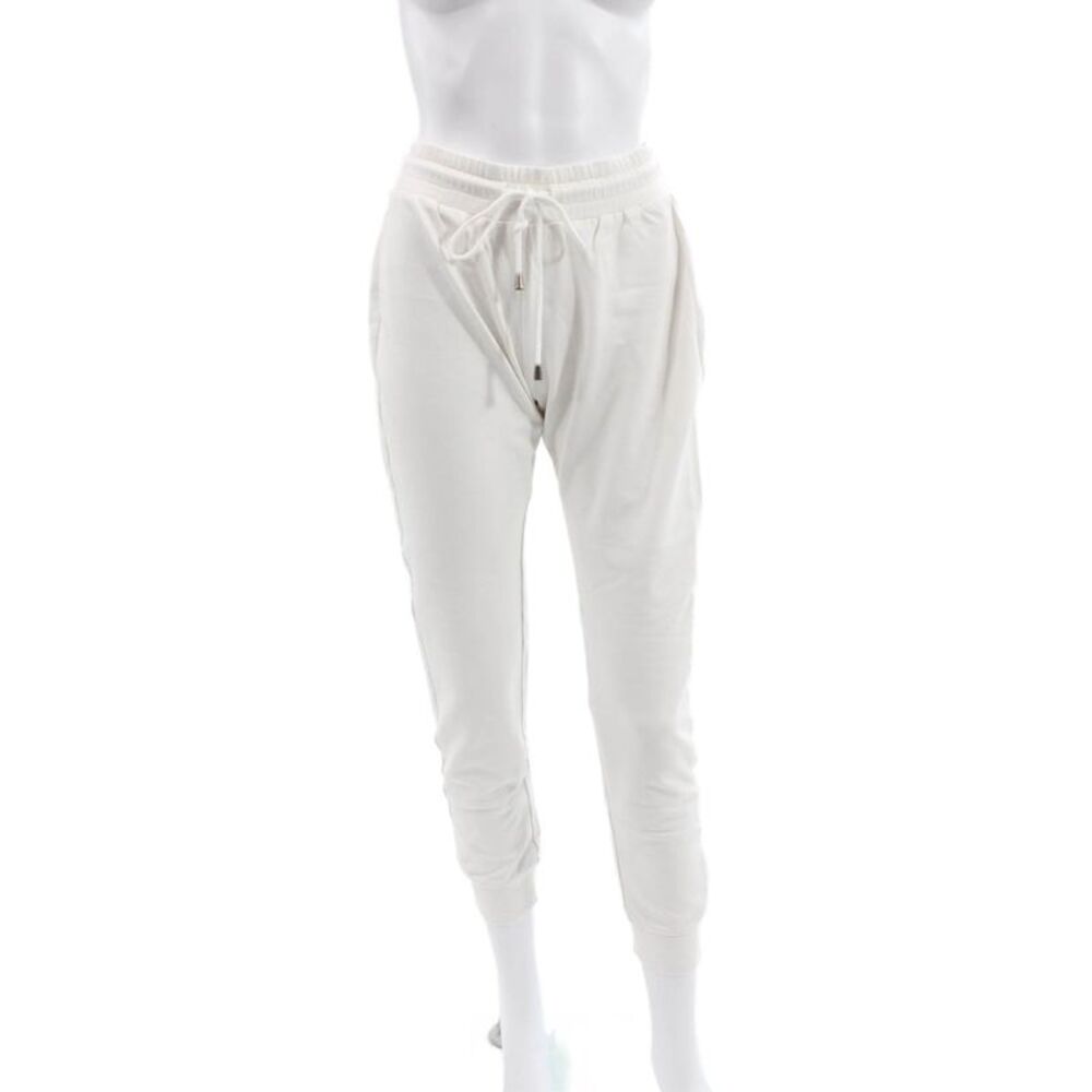 Kimberly Taylor Womens Jogger Pants White Cotton Drawstring Size S